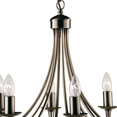 Mayfair 3/5/8 Lt Pendant - Satin Silver/Black Iron/Antique Brass Finish - Image 7