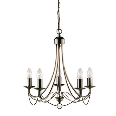 Mayfair 3/5/8 Lt Pendant - Satin Silver/Black Iron/Antique Brass Finish - Image 8