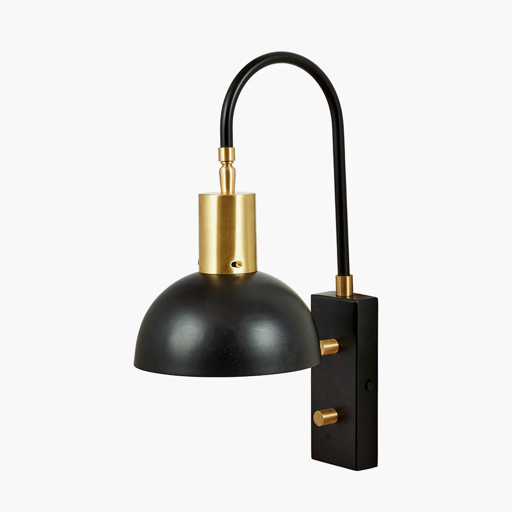Mayfair Matt Black Domed Task Wall Light ES/E27 Golf Ball/12W CFL - Image 2