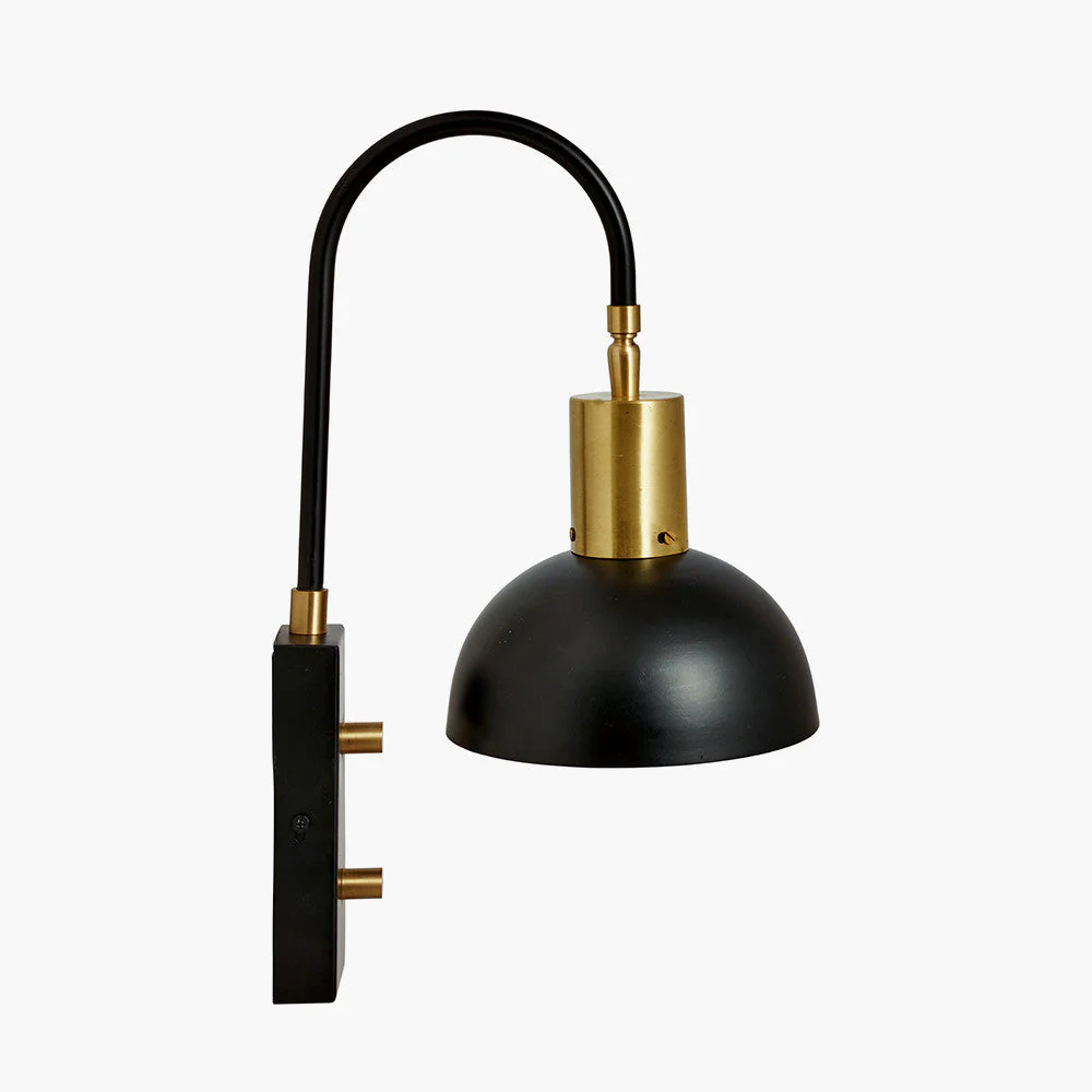 Mayfair Matt Black Domed Task Wall Light ES/E27 Golf Ball/12W CFL - Image 3
