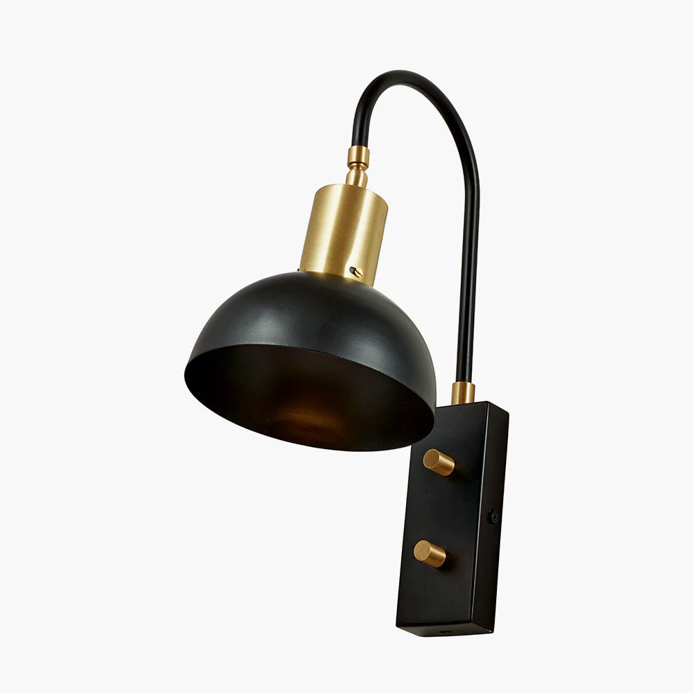 Mayfair Matt Black Domed Task Wall Light ES/E27 Golf Ball/12W CFL - Image 4