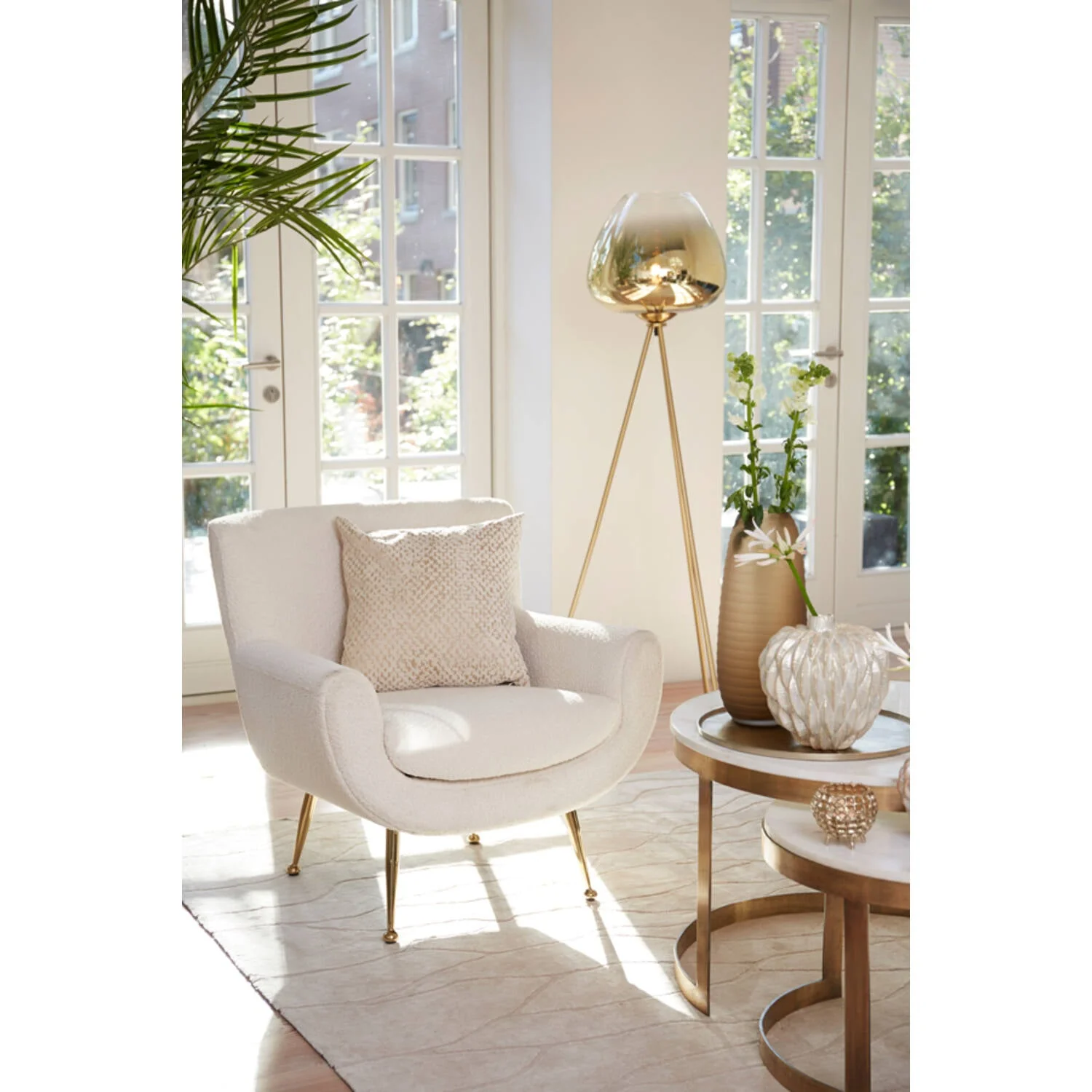 Mayson Floor Lamp Tripod - Smoked/Gold Glass - Image 7
