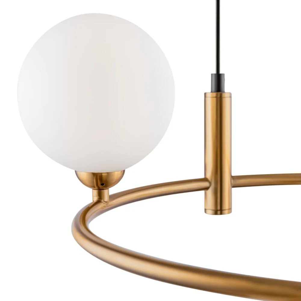 Ring 4Lt Pendant Lamp - Black/White/Brass - Image 5