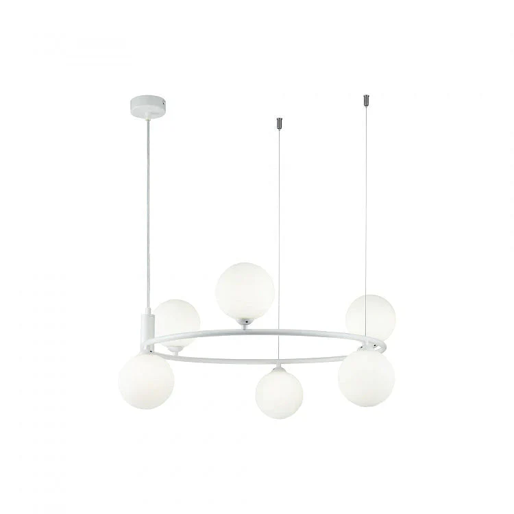 Ring 6lt Pendant Lamp - Black/White/Brass - Image 6