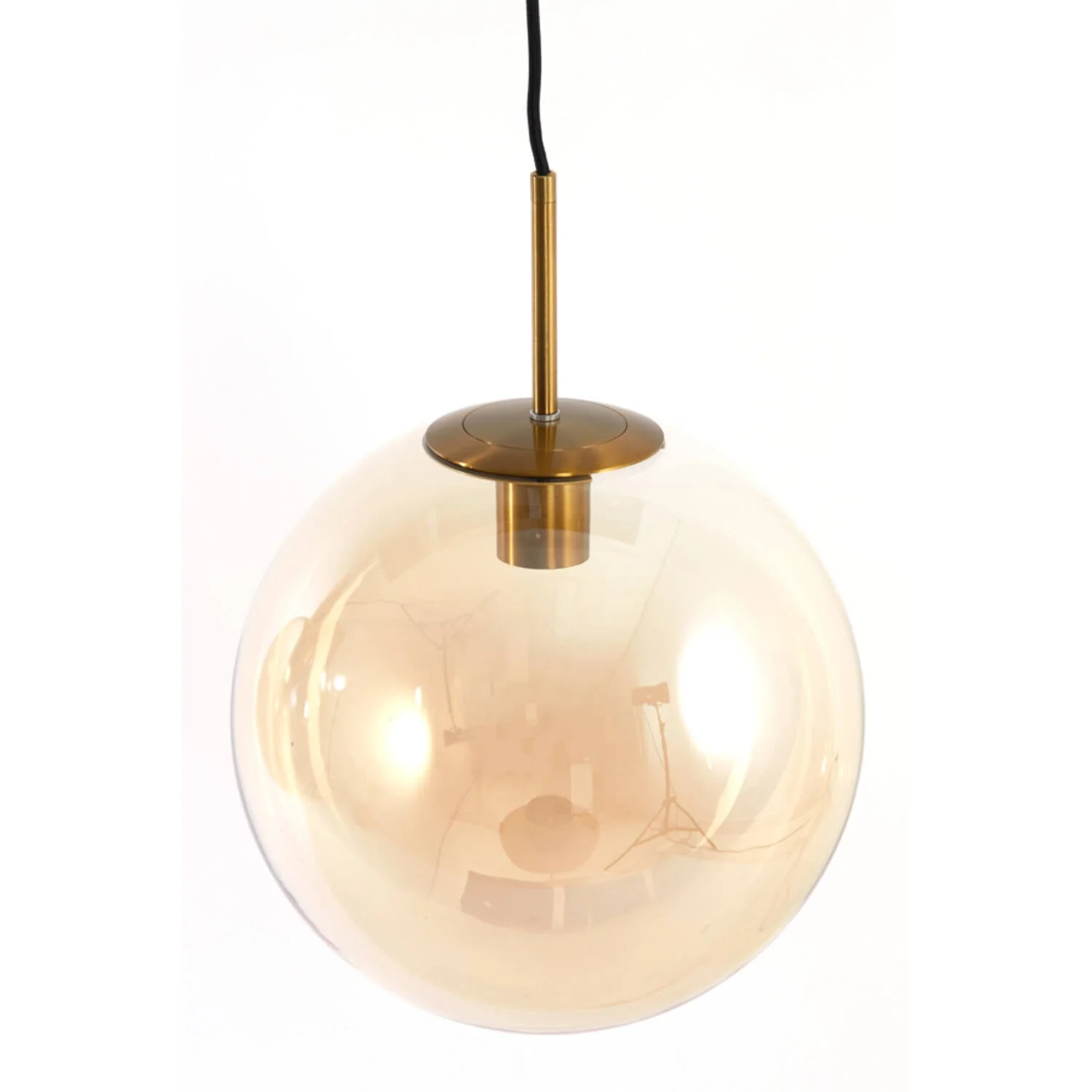 Medina 3Lt Island Pendant - Gold & Amber/Smoked Glass - Image 3