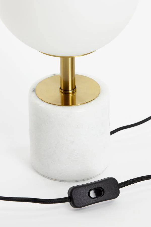 Medina Table Lamp - Matt White Glass & Antique Bronze Finish - Image 3