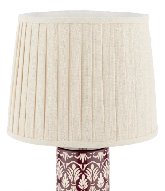 Medlock Table Lamp Purple Ceramic and Antique Brass With Shade - Image 2