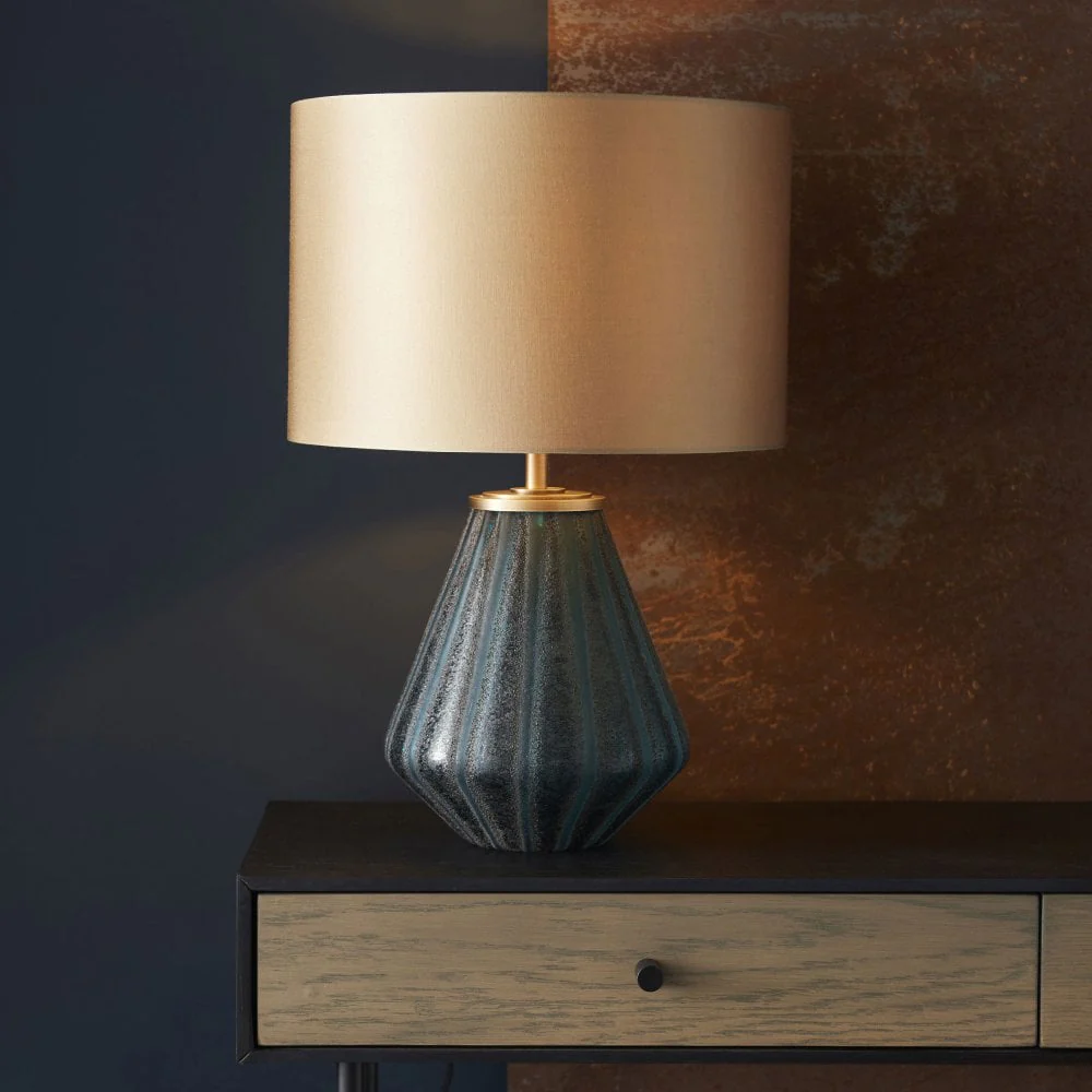 Mercier Table Lamp with Gold Satin Shade - Image 4