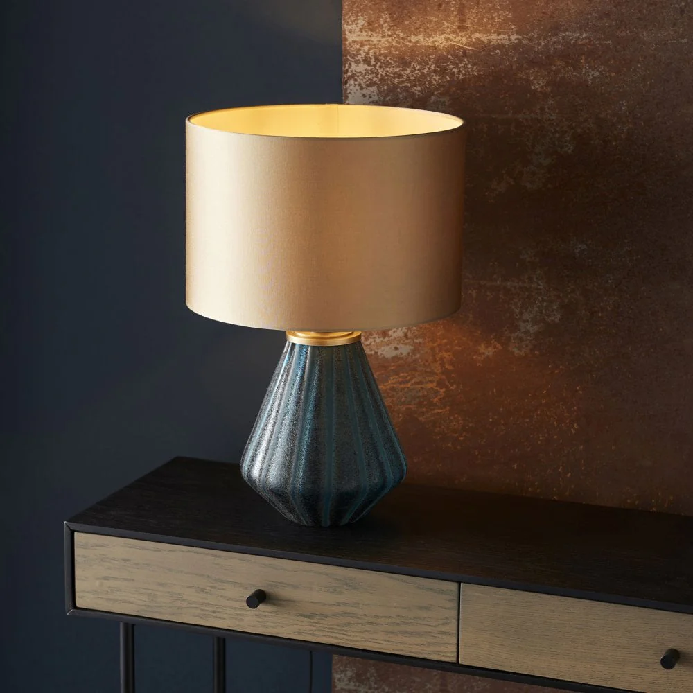 Mercier Table Lamp with Gold Satin Shade - Image 5