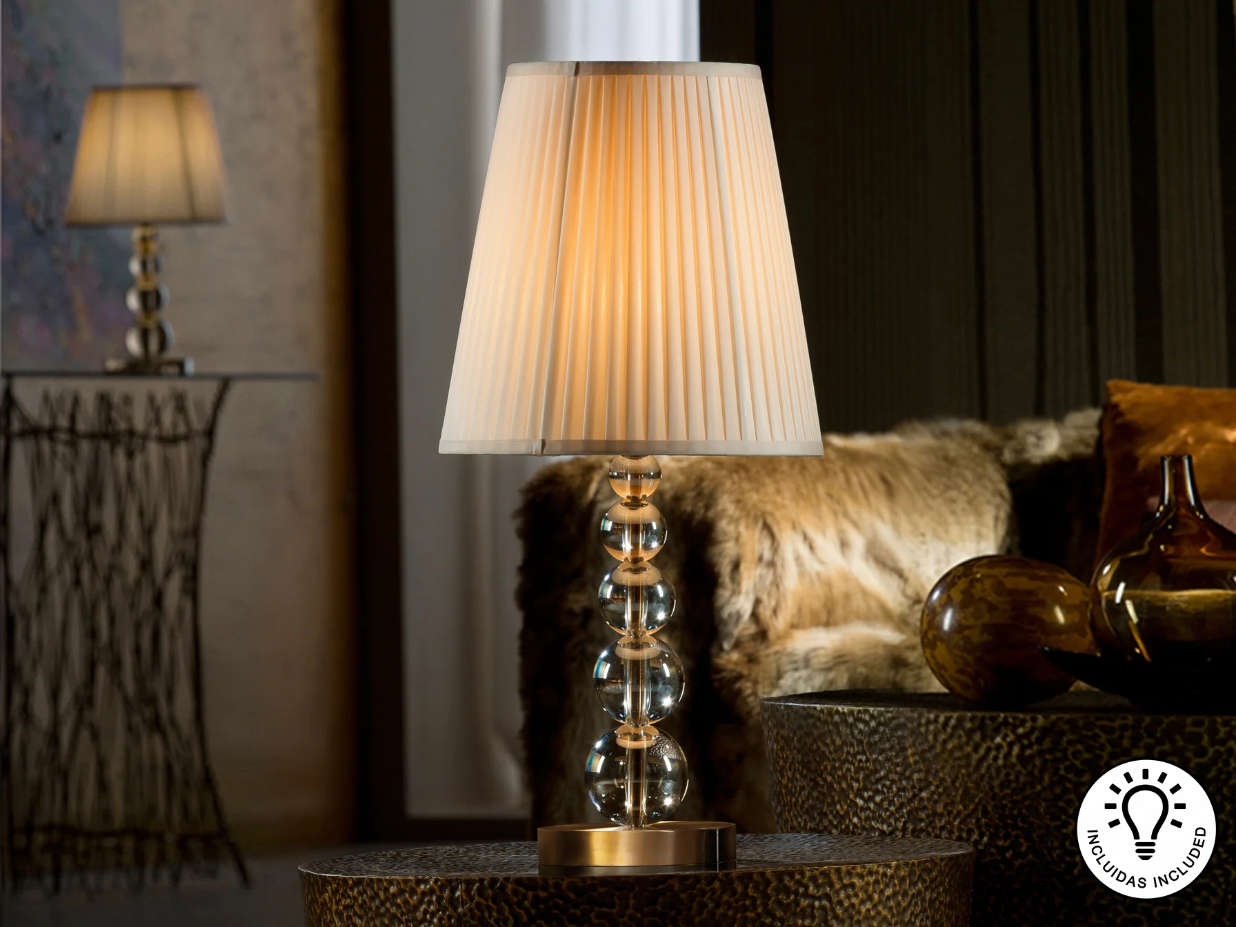 Mercury Small/Large  Table Lamp- Champagne Finish - Image 6