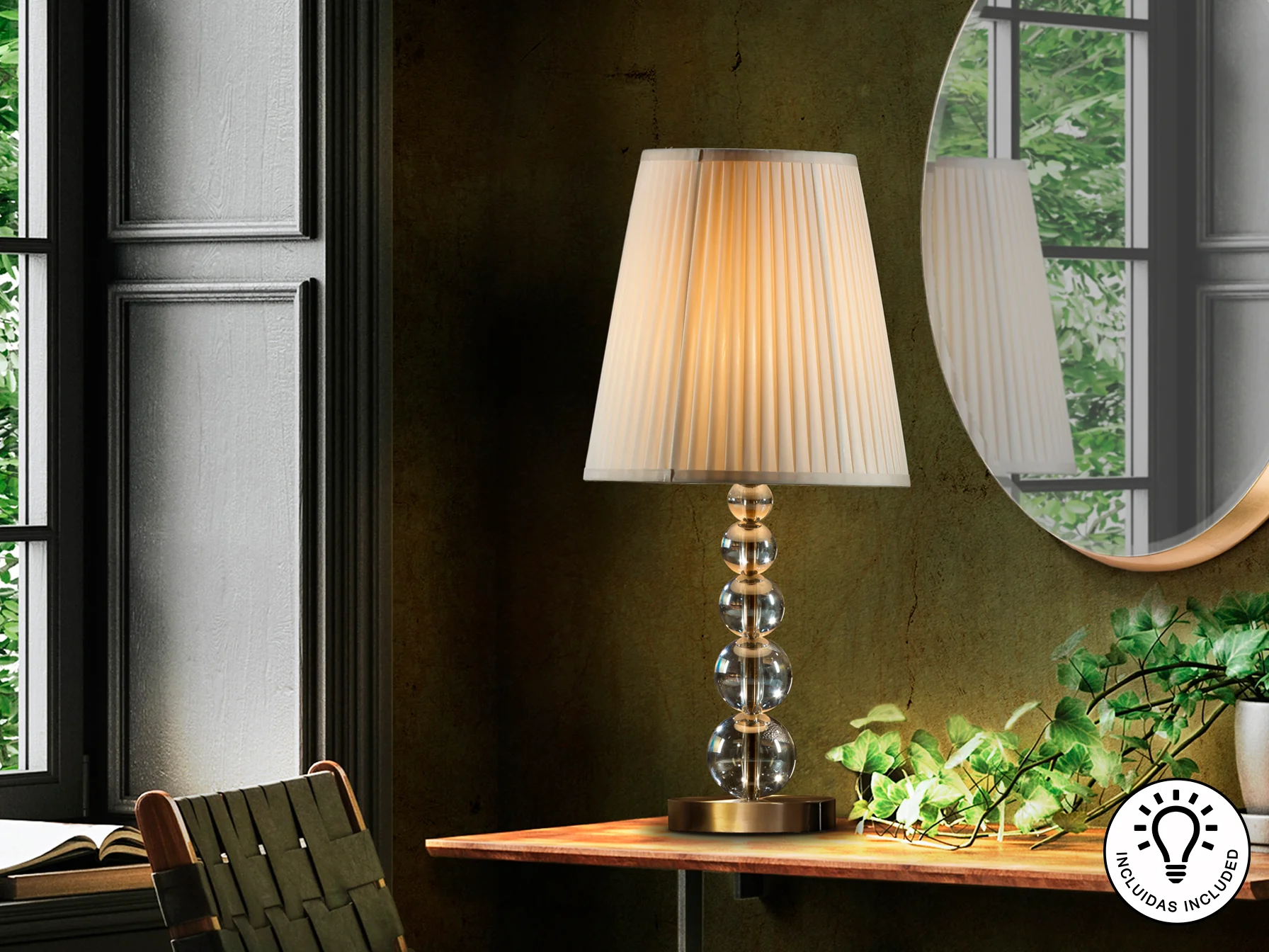 Mercury Small/Large  Table Lamp- Champagne Finish - Image 8