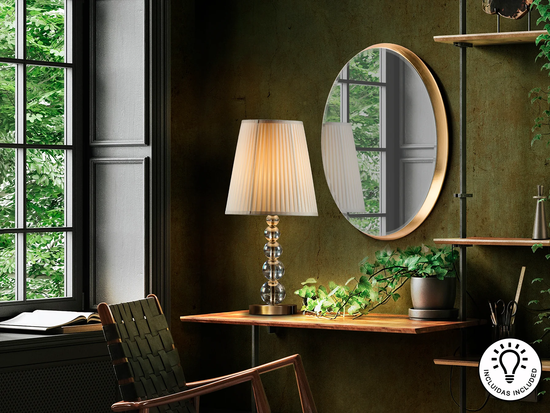 Mercury Small/Large  Table Lamp- Champagne Finish - Image 9