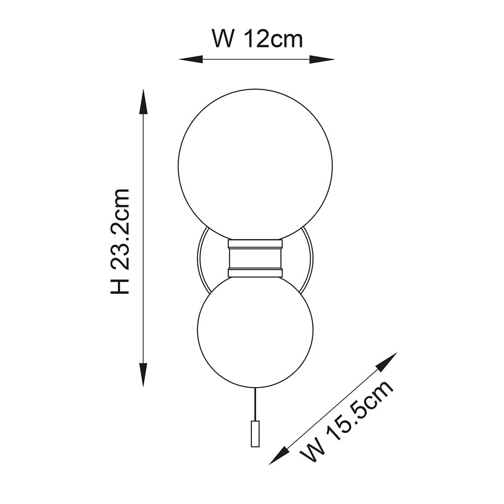 Merger 2Lt Bathroom Wall Light IP44 - Image 4