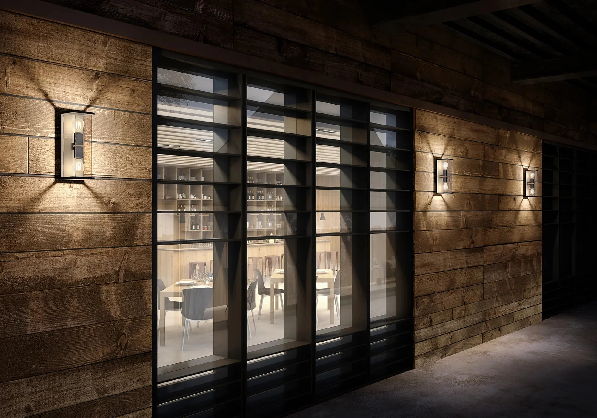 Meribel Flush Wall Lamp IP54 - Square/Triangle - Image 3