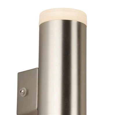 Metro Outdoor Wall Light - Satin Silver Metal & Glass - Image 2