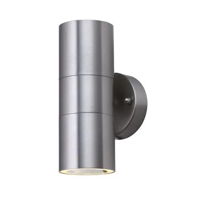 Metro Outdoor Wall Light - Stainless Steel Metal & Glass - Image 2