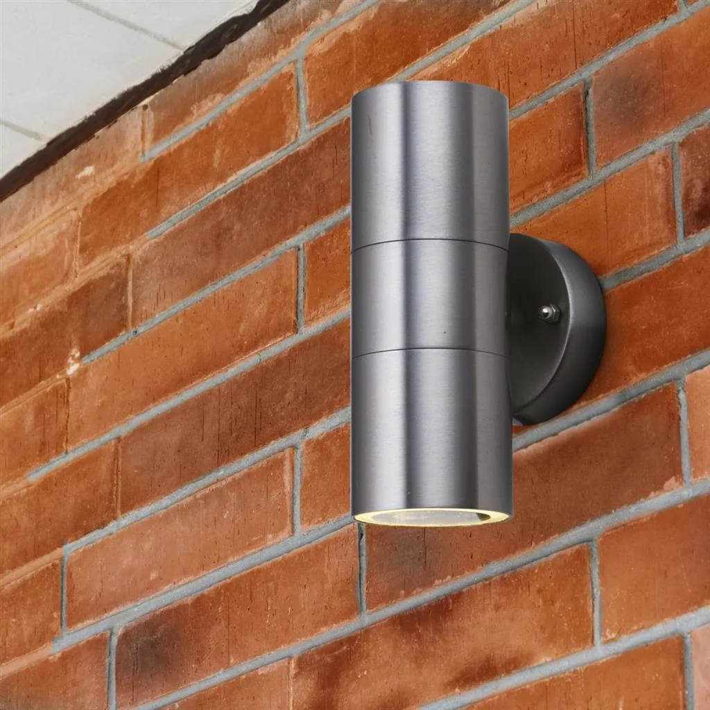 Metro Outdoor Wall Light - Stainless Steel Metal & Glass - Image 3