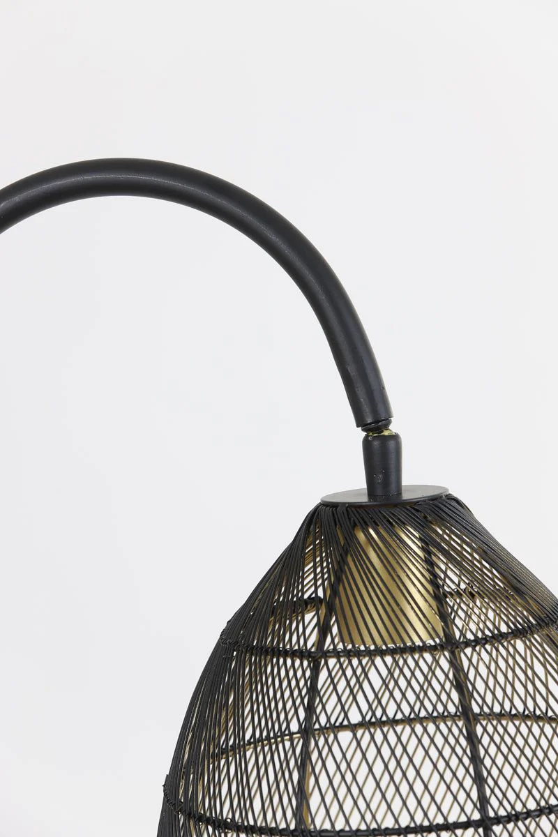 Meya Floor Lamp - Matt Black & Gold Finish - Image 4