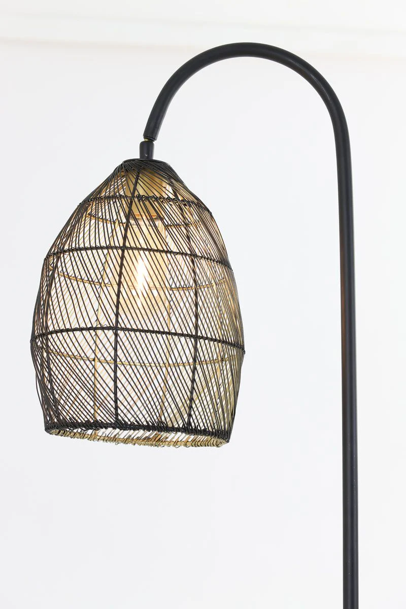 Meya Floor Lamp - Matt Black & Gold Finish - Image 5