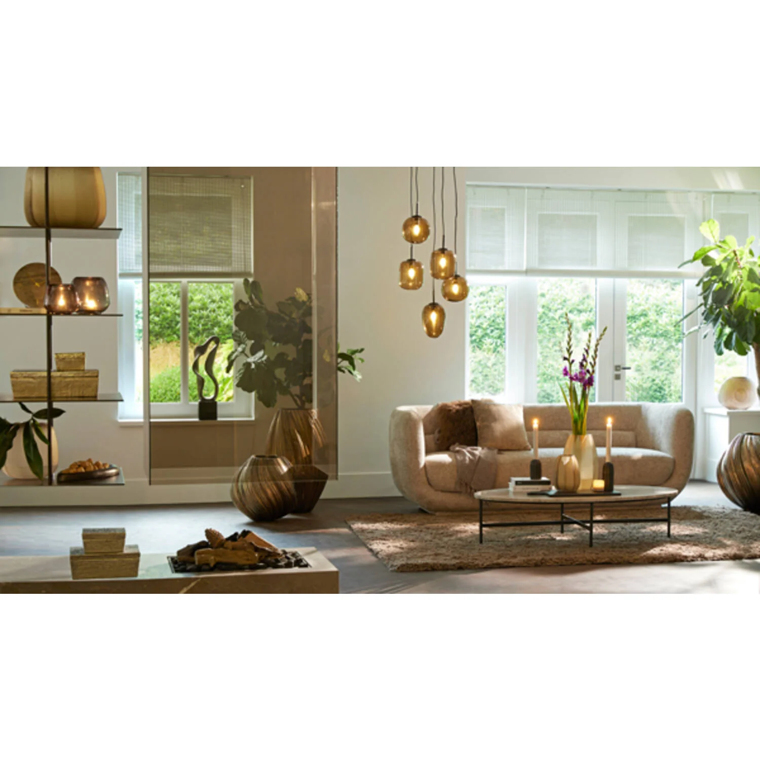 Mezza Hanging Lamp Glass Brown - Image 6