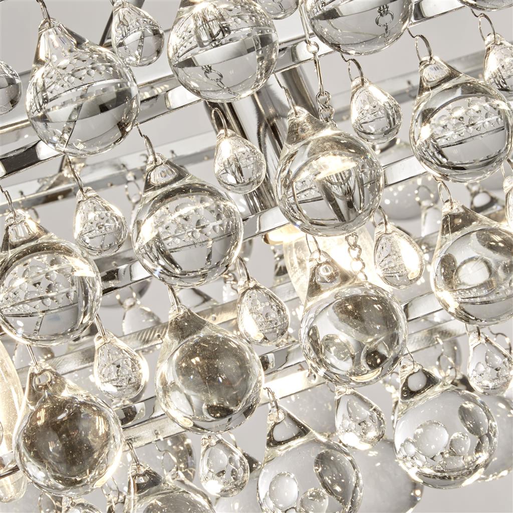 Michelle 5Lt Kitchen Light - Chrome Metal & Rain Drop Glass - Image 3