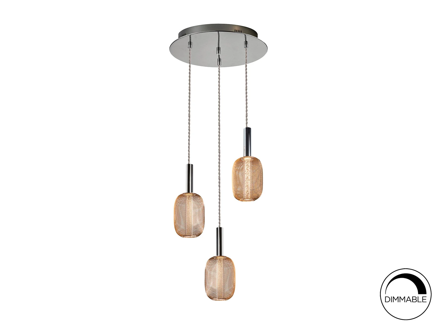 Micron Lamp 3L Chrome & Gold/Gold & Black Ip20 Integrated Led