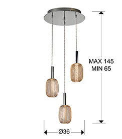 Micron Lamp 3L Chrome & Gold/Gold & Black Ip20 Integrated Led - Image 9