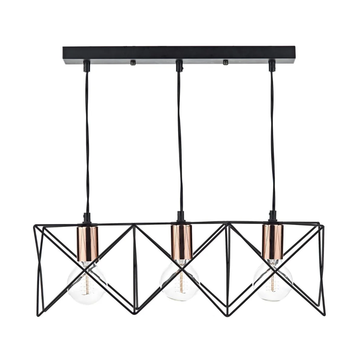 Midi 3/4/5Lt Kitchen Light Black & Bright Copper Detail - Image 11