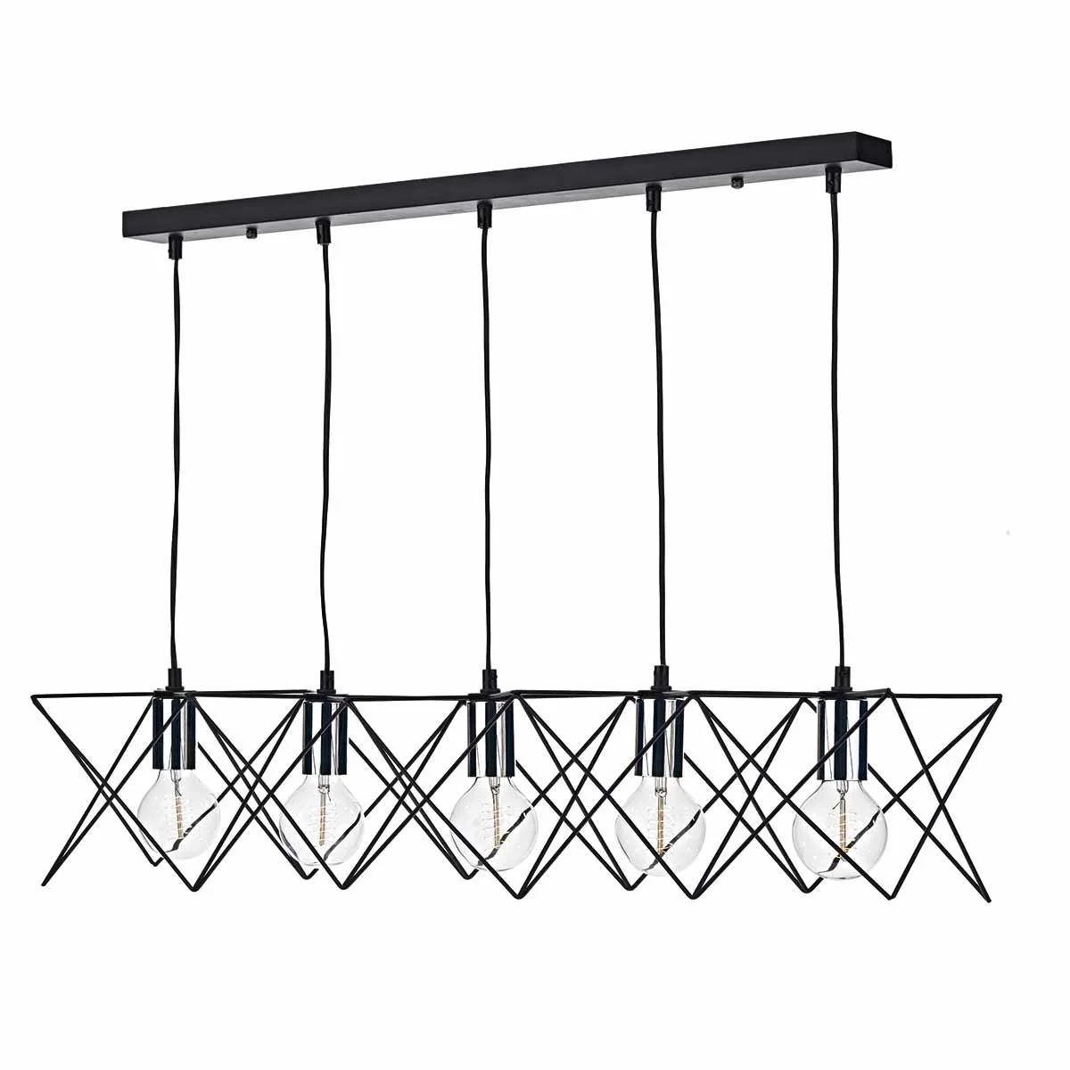 Midi 3/4/5Lt Kitchen Light Black & Bright Copper Detail - Image 12