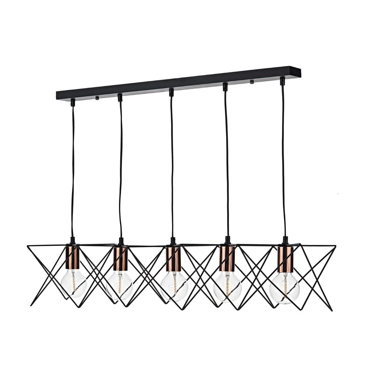 Midi 3/4/5Lt Kitchen Light Black & Bright Copper Detail - Image 13