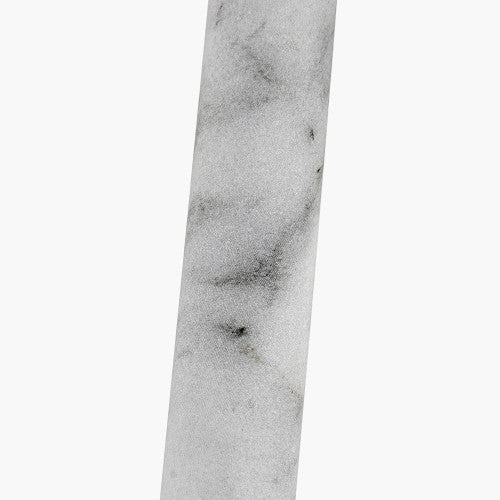 Midland Brushed Nickel and Grey Marble Effect Floor Lamp - Image 3