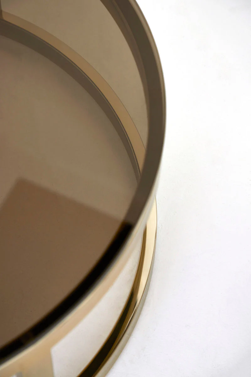 Milagro Coffee Table - Brown Glass & Light Gold Finish - Image 7