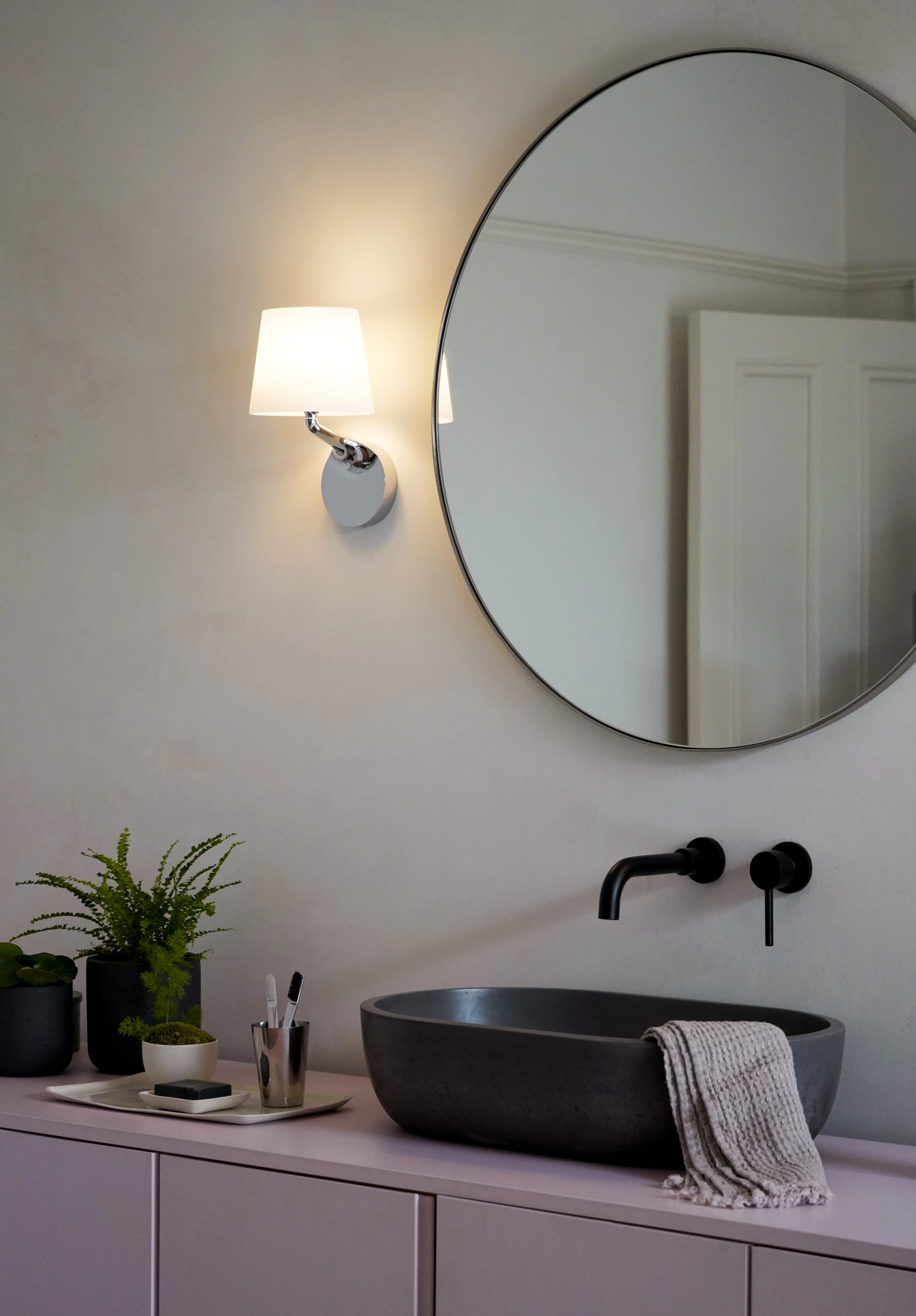 Millie Bathroom Wall Light- Polished Chrome/ Matt Black/ Antique Brass - Image 11