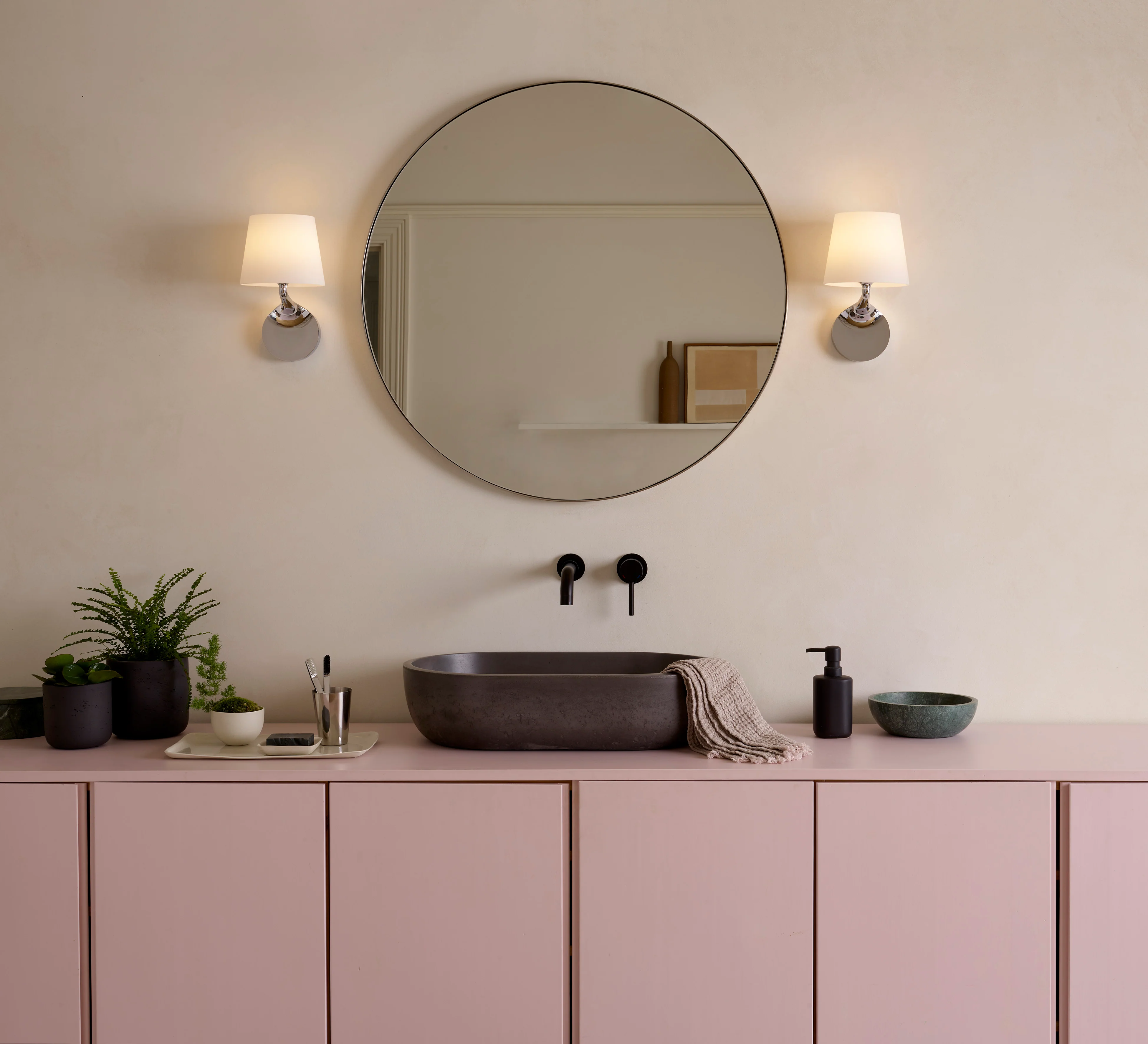 Millie Bathroom Wall Light- Polished Chrome/ Matt Black/ Antique Brass - Image 7