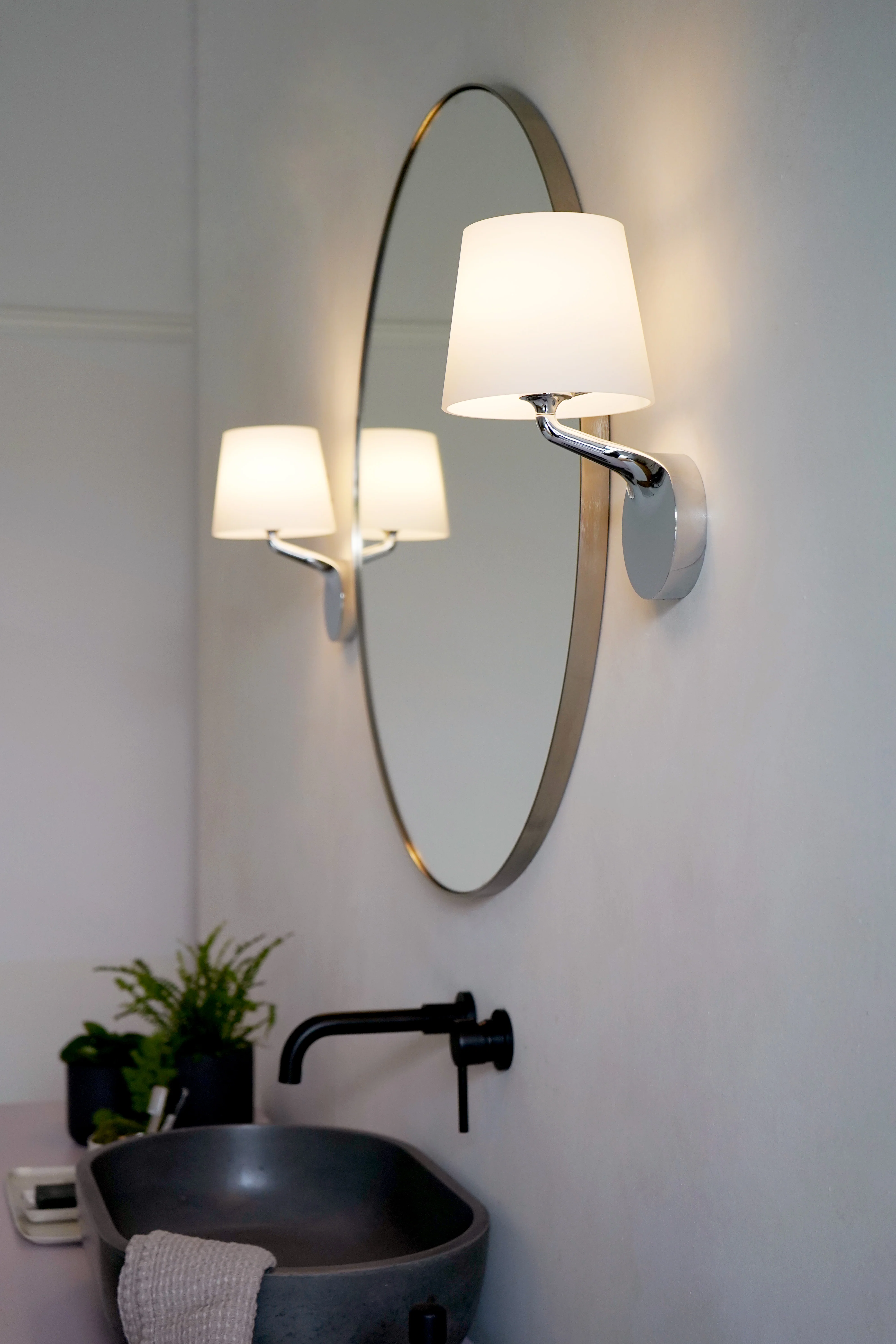 Millie Bathroom Wall Light- Polished Chrome/ Matt Black/ Antique Brass - Image 8