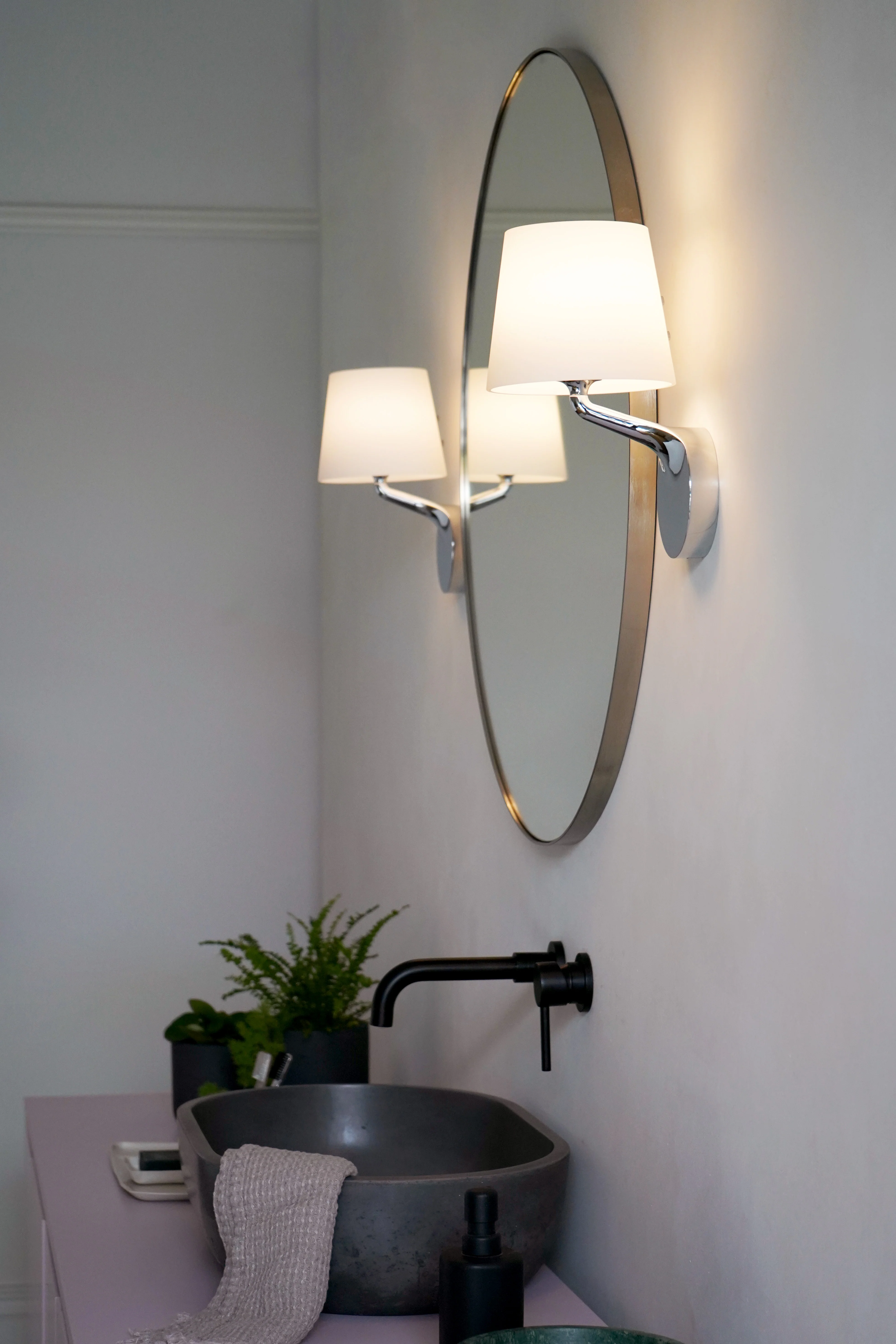Millie Bathroom Wall Light- Polished Chrome/ Matt Black/ Antique Brass - Image 9