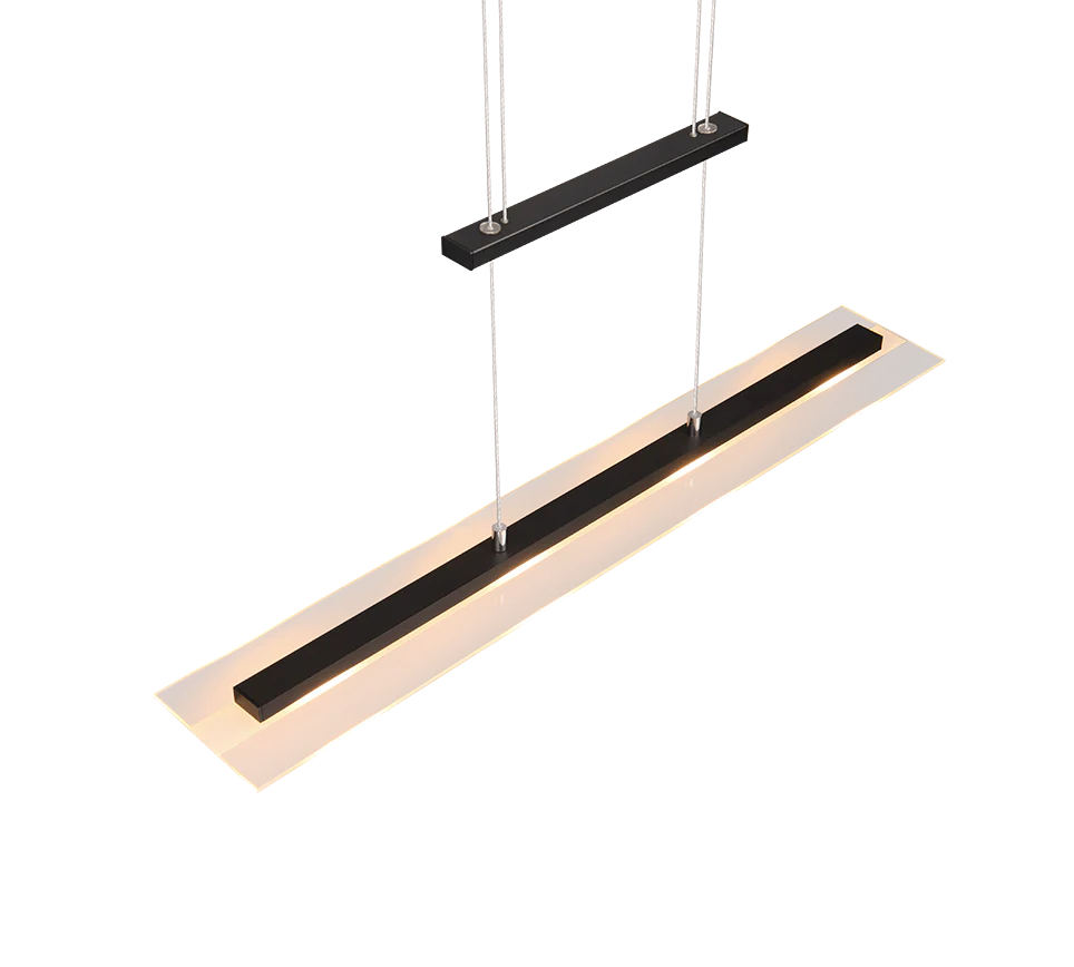 Milos LED Linear Pendant - Nickel/Black - Image 9