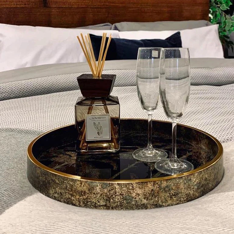 Mindy Brownes Palm Tree Tray - Gold & Black Finish - Image 3
