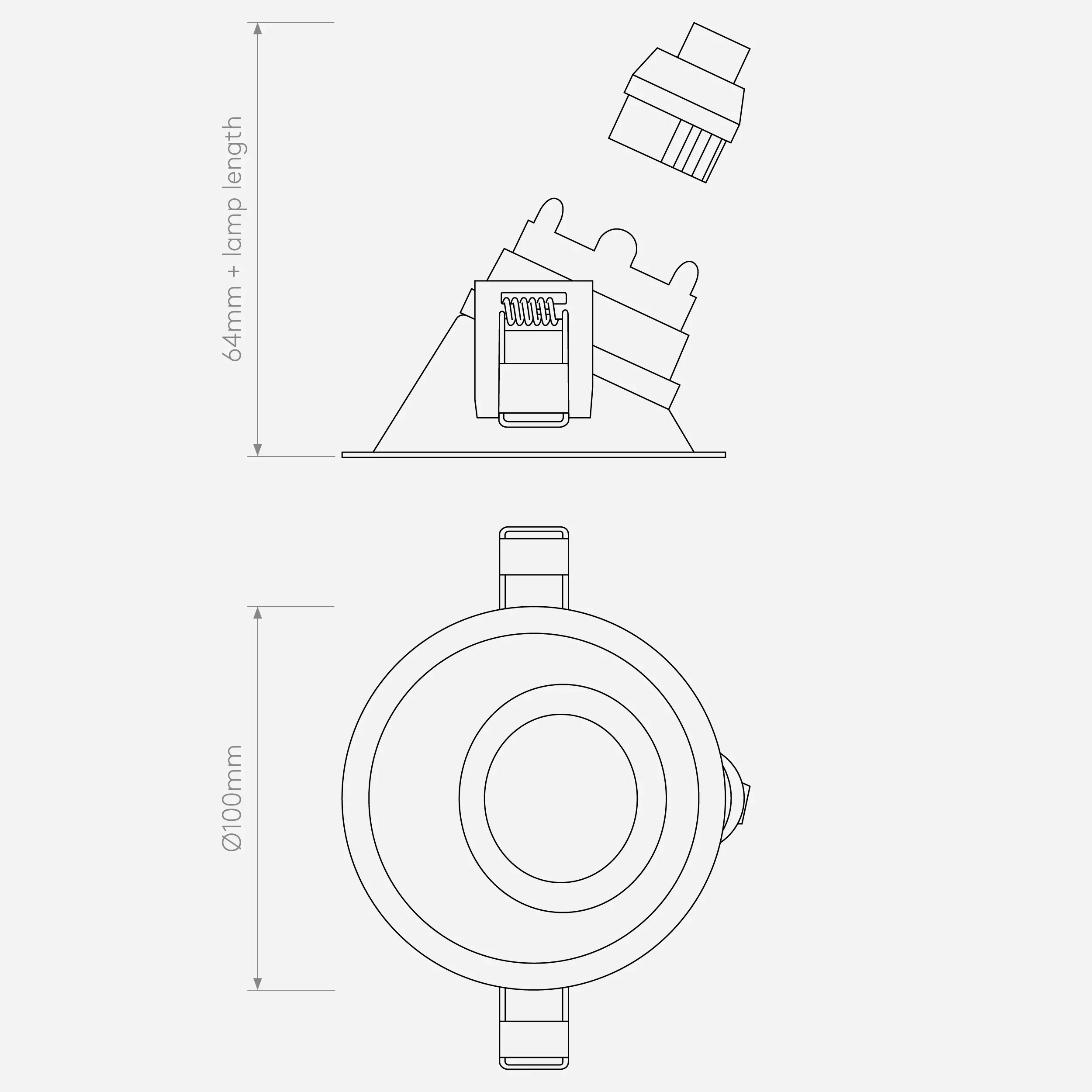 Minima 25° IP65 Fixed Round Downlight - Black/White - Image 6