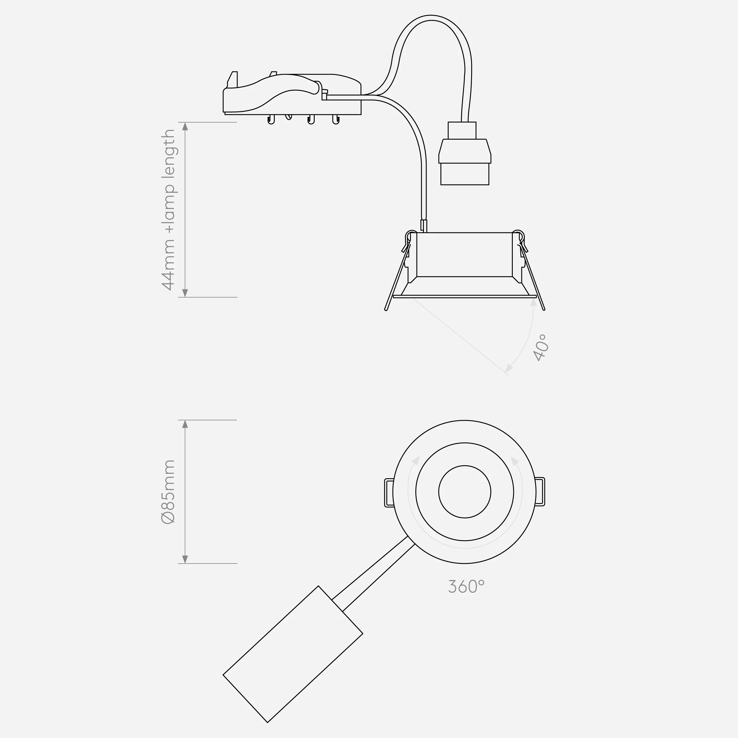 Minima Adjustable Downlight - Black/White - Image 3