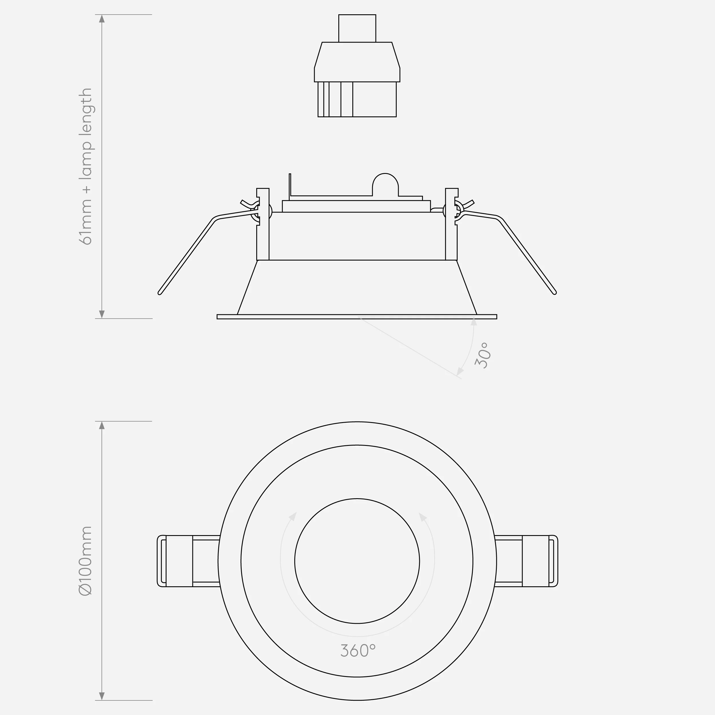 Minima Adjustable Round/Square Downlight - Black/White - Image 6