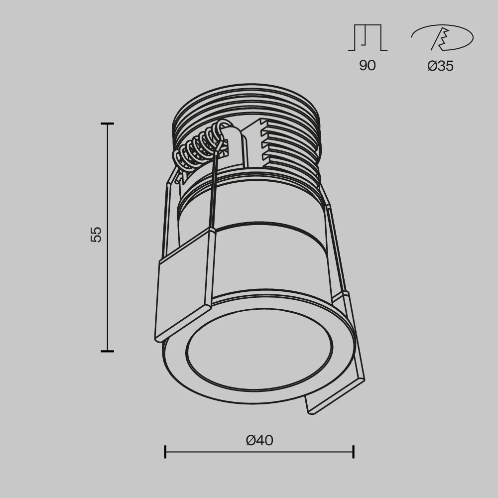 Minor Recessed Downlight- Black & White Finish - Image 4