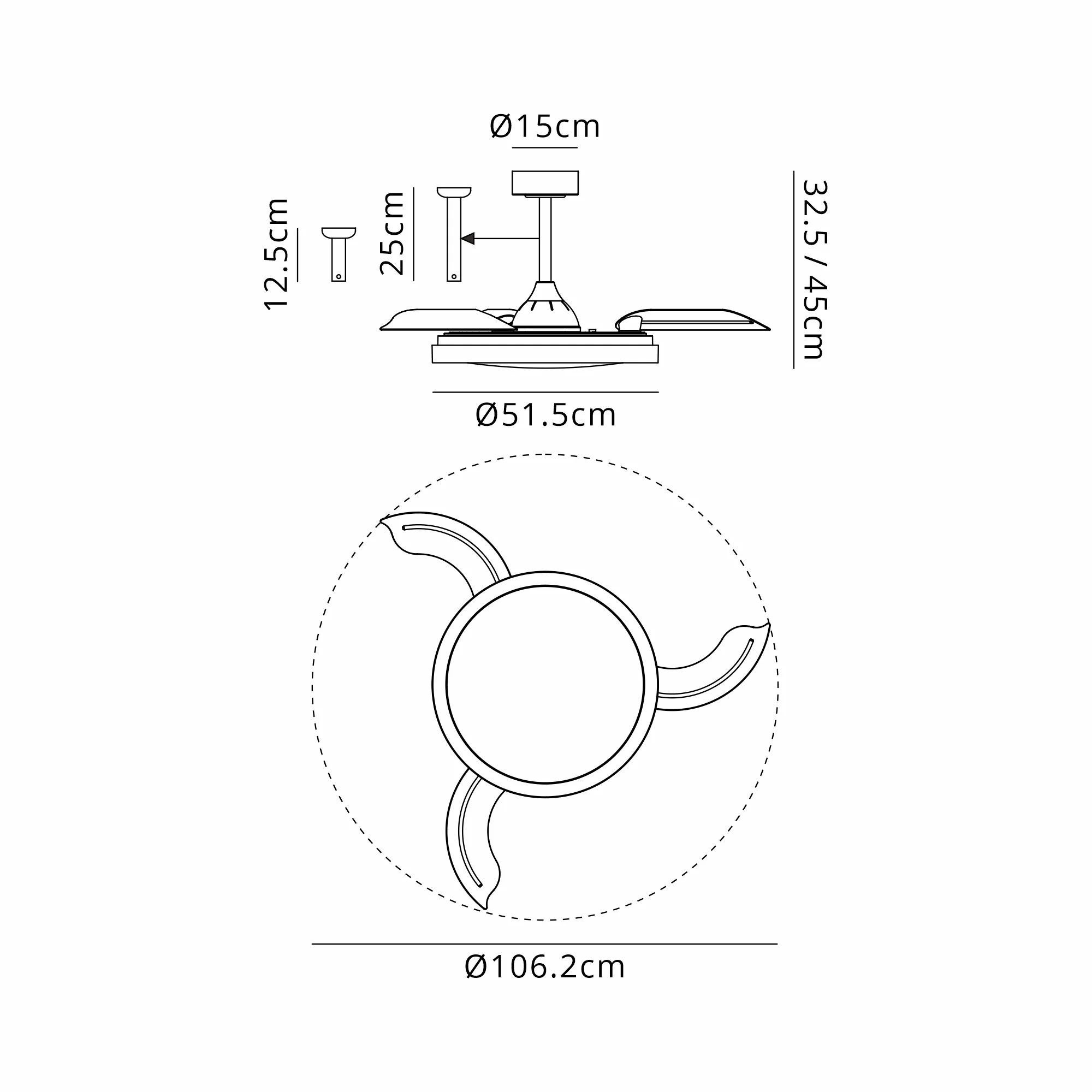 Mistral LED Light Fan W/ Remote Control - Various Colours - Image 8
