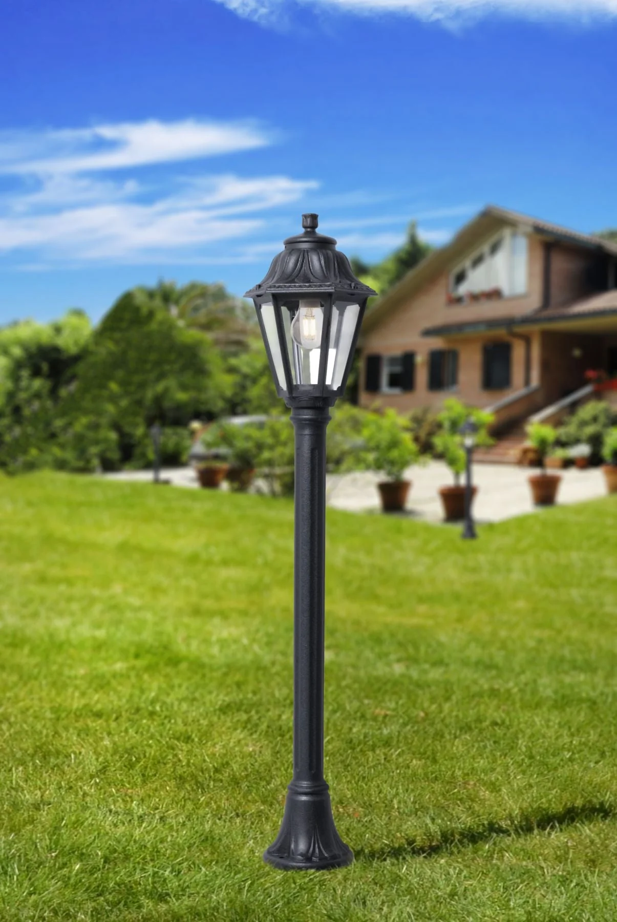 Mizar/Anna Post Light Garden Lights - Black/White - Image 4