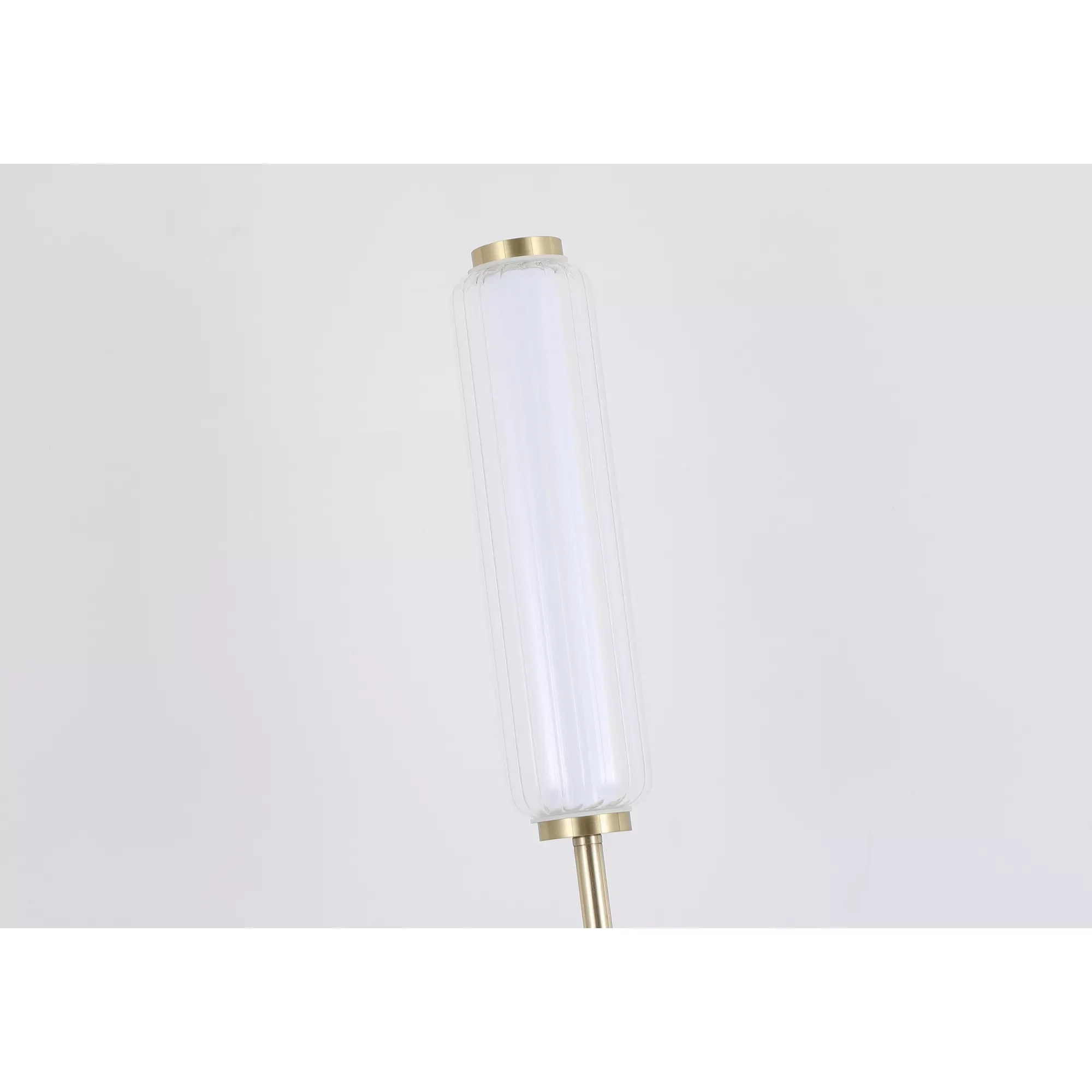 Mod LED Floor Lamp- Satin Brass Opal Acrylic & Clear - Image 4