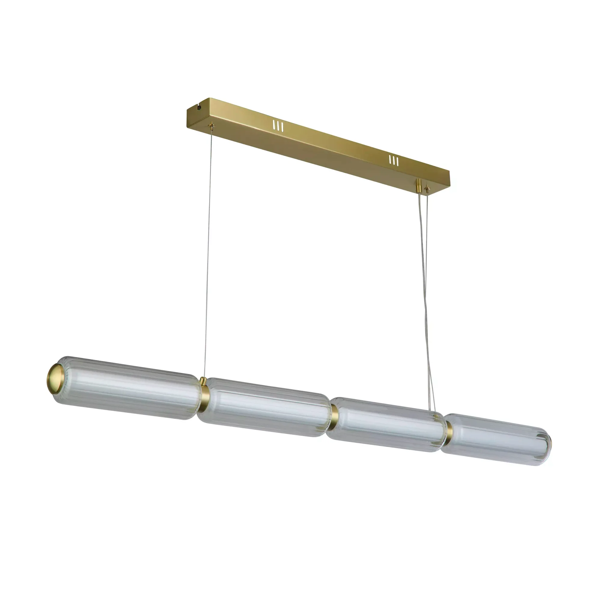 Mod LED Pendant- Satin Brass Opal Acrylic & Clear Glass - Image 5
