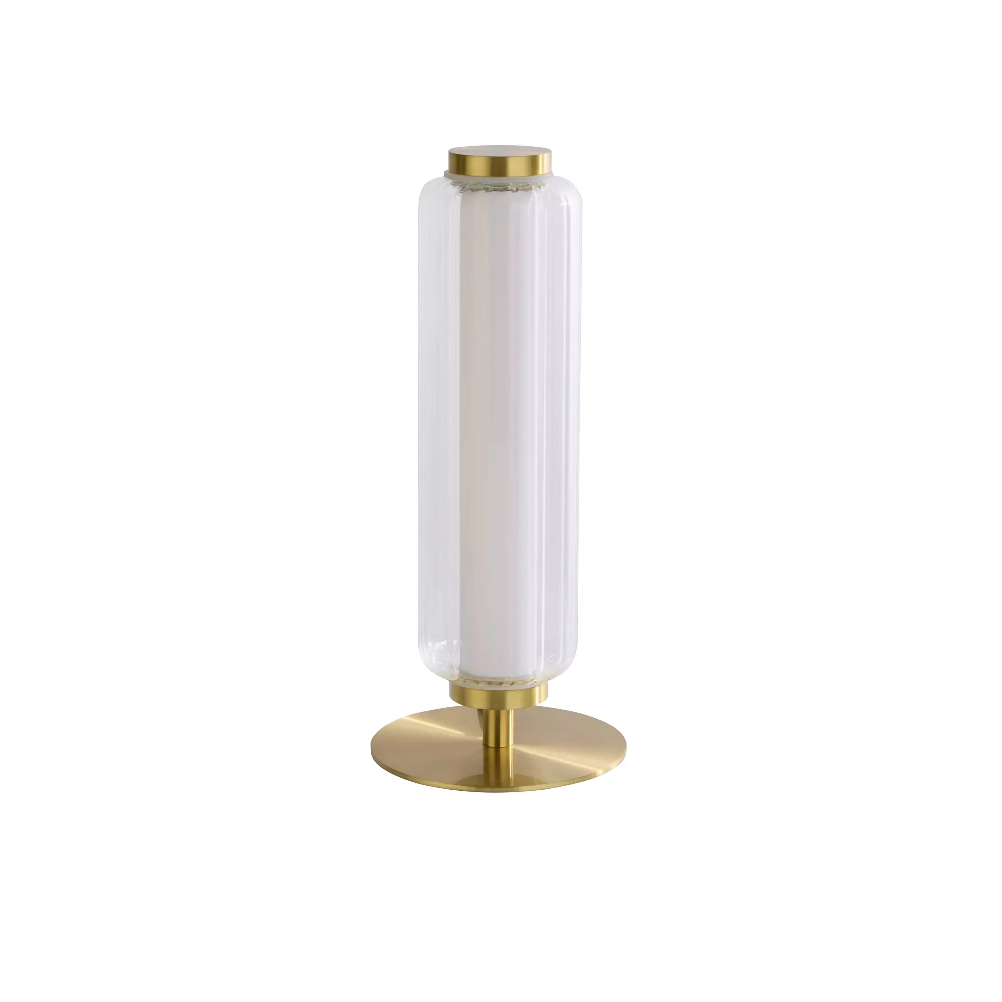Mod LED Table Lamp- Satin Brass Opal Acrylic & Clear - Image 5
