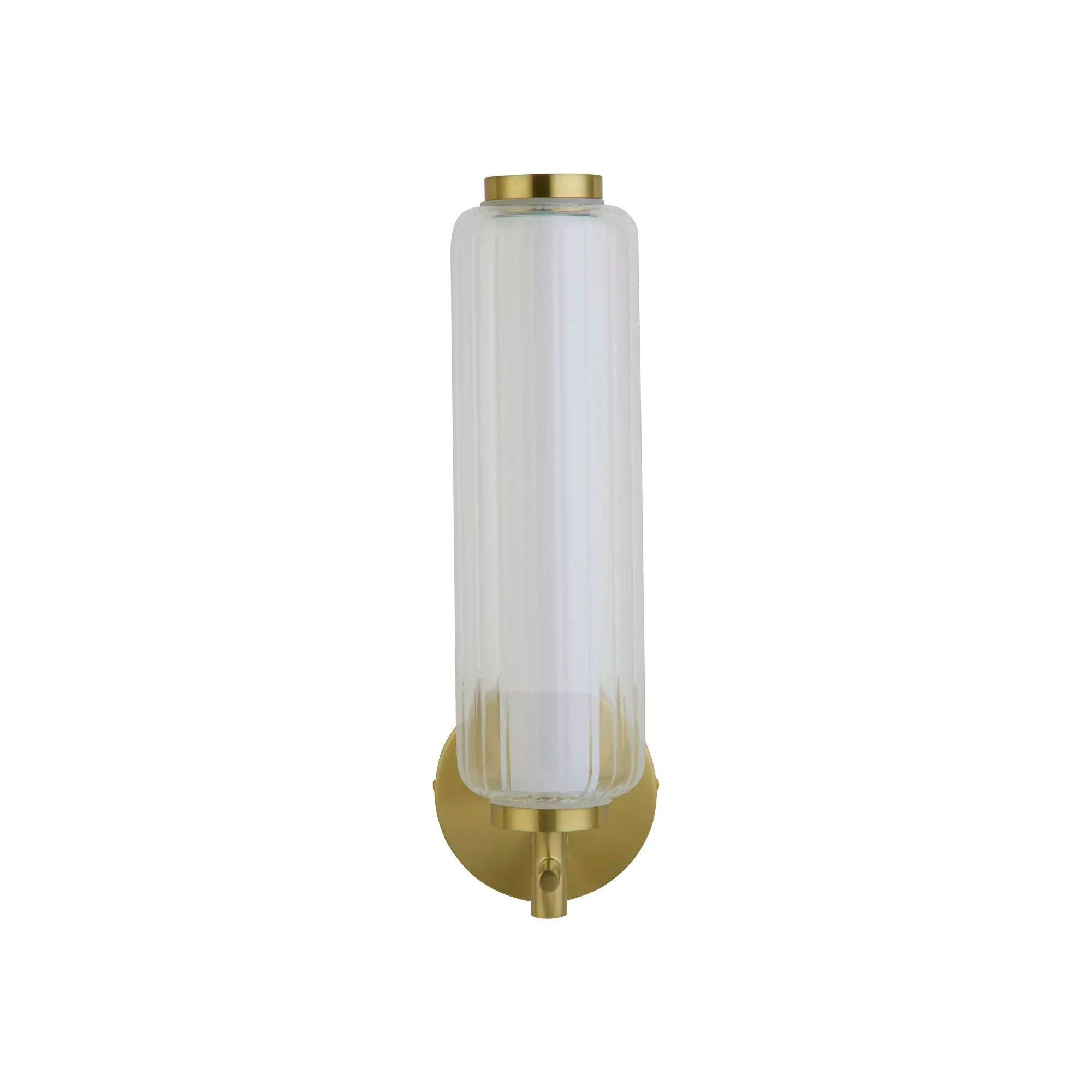 Mod LED Wall Light-  Satin Brass Metal Opal Acrylic & Clear - Image 5