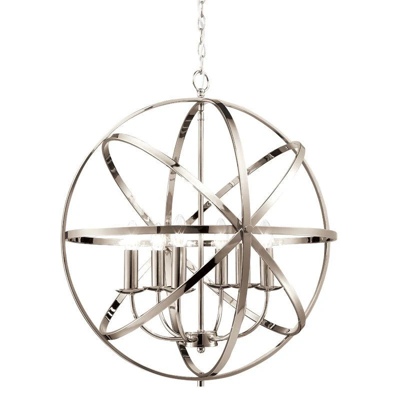 Moda 6/8Lt Centre Ceiling Light - Matt Brass/Satin Nickel/Antique Brass/Chrome Finish - Image 3