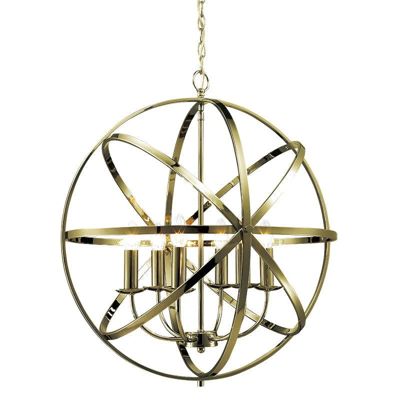 Moda 6/8Lt Centre Ceiling Light - Matt Brass/Satin Nickel/Antique Brass/Chrome Finish - Image 4